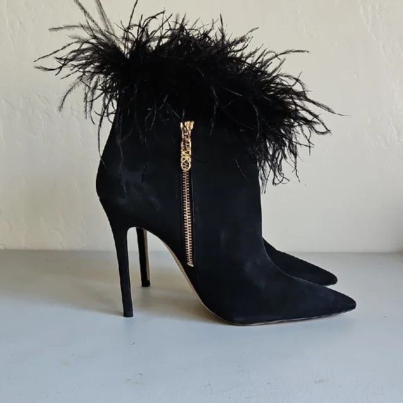 MICHAEL Michael Kors Whitby Feather Trim Suede Ankle Boot - Picture 4 of 7